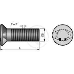 Perno con pestaña 8.8