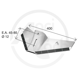 AILERON DECHAUMEUR Quivogne Monobloc Ø12 - Largeur 400